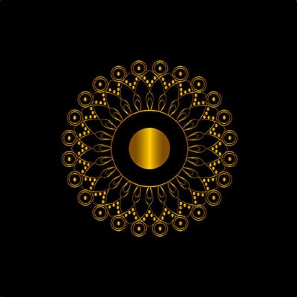 Luxury Golden Color Mandala Design Background Black Color