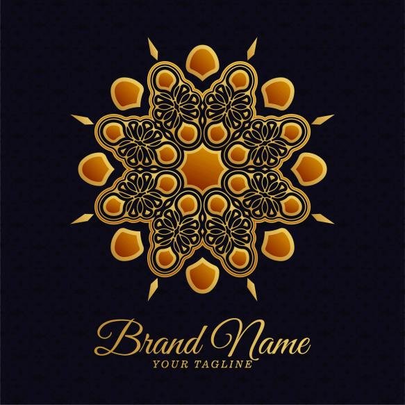 Luxury Ornament Logo Line Art
