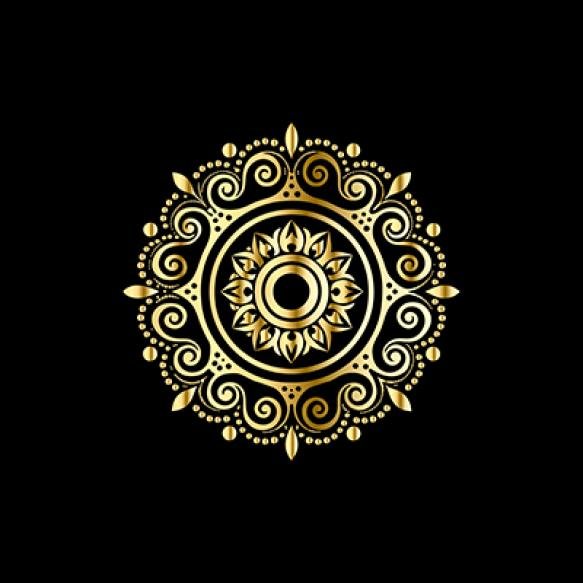 Ornament Black White Card With Mandala Geometric Circle Element Made Vector Luxury Gold Frame (1)