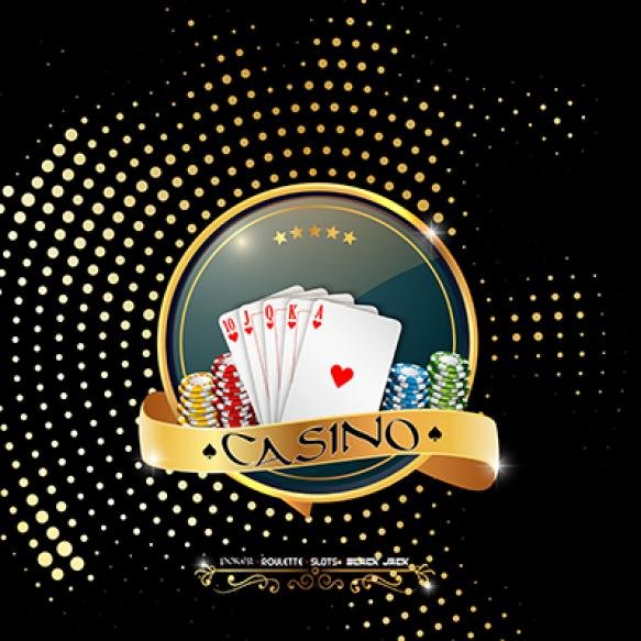Casino Banner With Card Chips