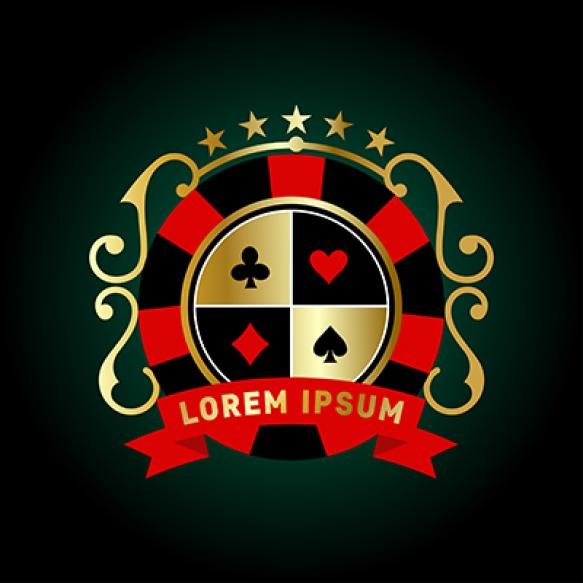Casino Poker Logo Design Vintage Style Vector