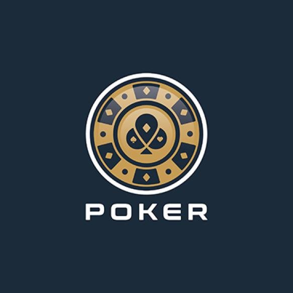 Modern Poker Logo Design With Stylized Playing Card Suits Spades Hearts Diamonds Clubs