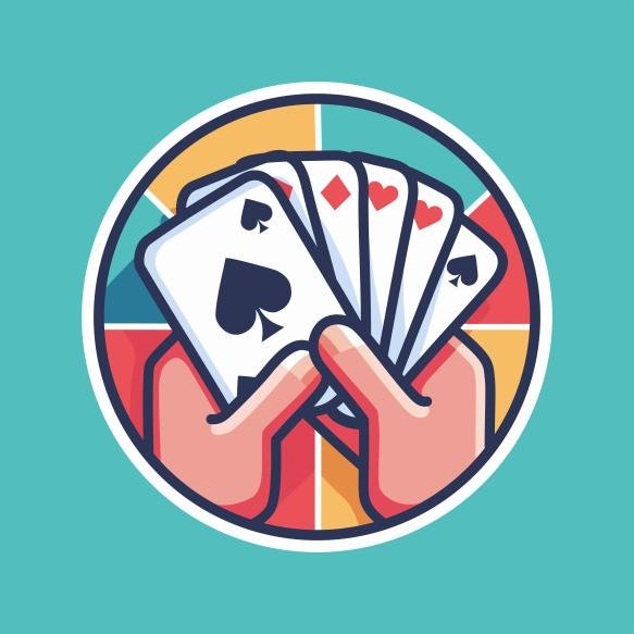 National Card Playing Day Design Isolated Blue Background