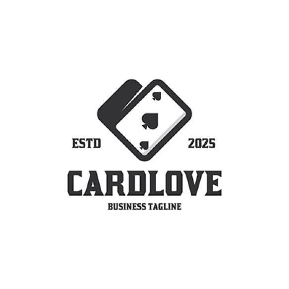 Spades Card Love Logo Vector