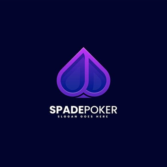 Vector Logo Illustration Spade Poker Gradient Colorful Style