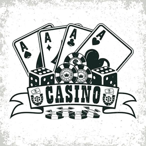Vintage Casino Logo Design Grange Print Stamp