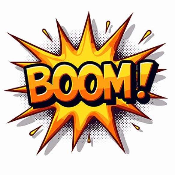 Colorful Comicstyle Explosion Graphic Featuring Word Boom