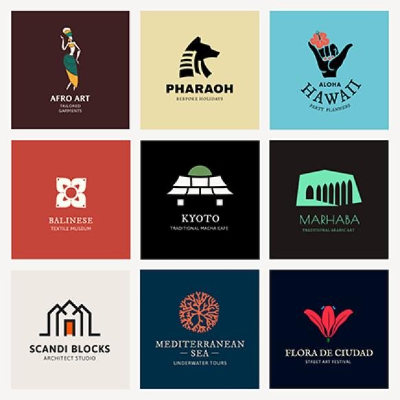 Colorful Logo Vector Illustration Branding Set