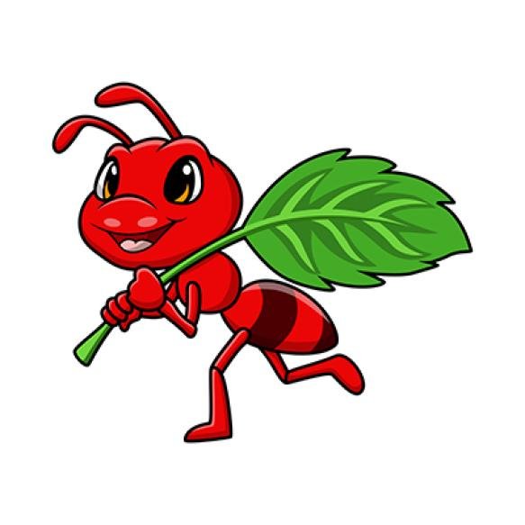 Cute Ant Cartoon White Background (1)