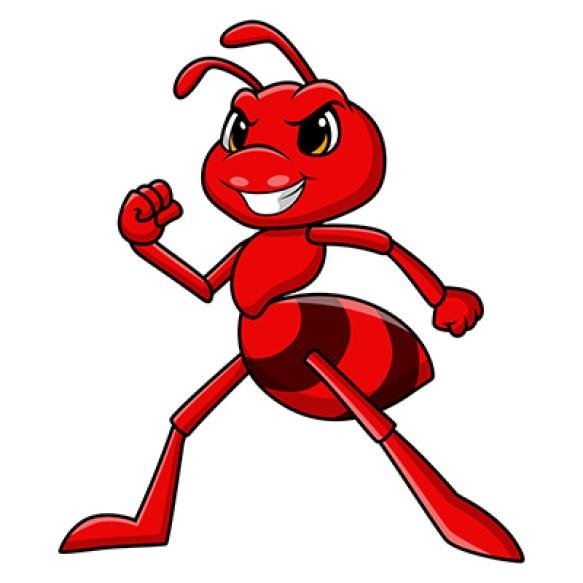 Cute Ant Cartoon White Background
