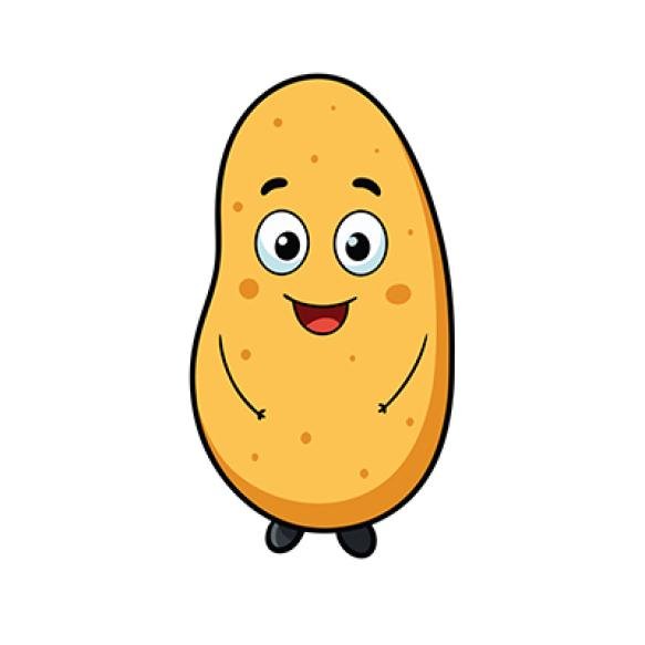 Cute Cartoon Style Potato Cute Funny Potato Illustration