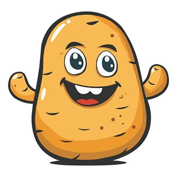 Happy Potato Cartoon Character Vector Illustration