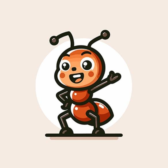 Vector Cute Ant Stand Up With Happy Pose Cartoon Vector Icon Illustration Animal