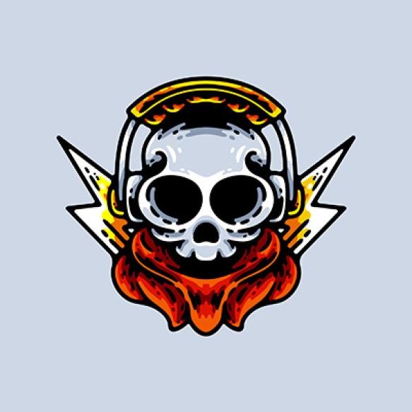 Gaming Skull With Headset Illustration Character