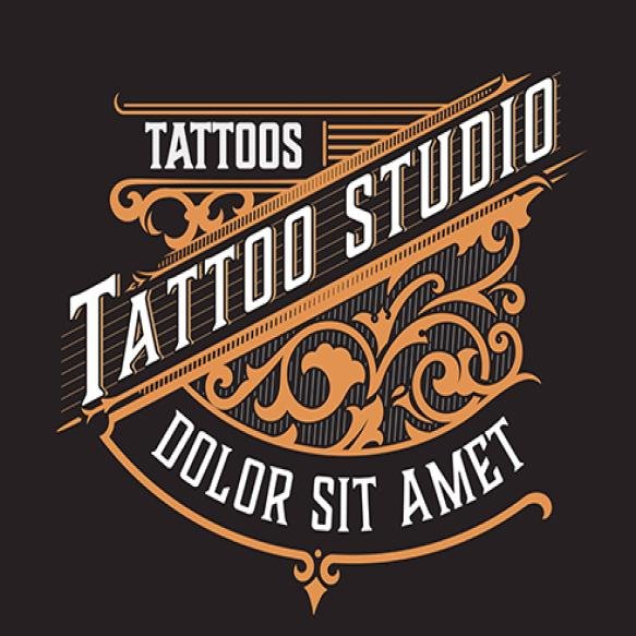 Tatto Logo With Floral Ornaments