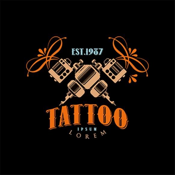 Tattoo Studio Logo Design Template Estd 1987 Retro Styled Emblem With Tattoo Machine Vector Illustra