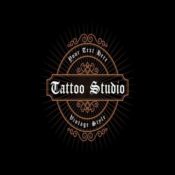Vintage Frame Logo Antique Label Suitable Tattoo Studio Barber Shop Whiskey Label