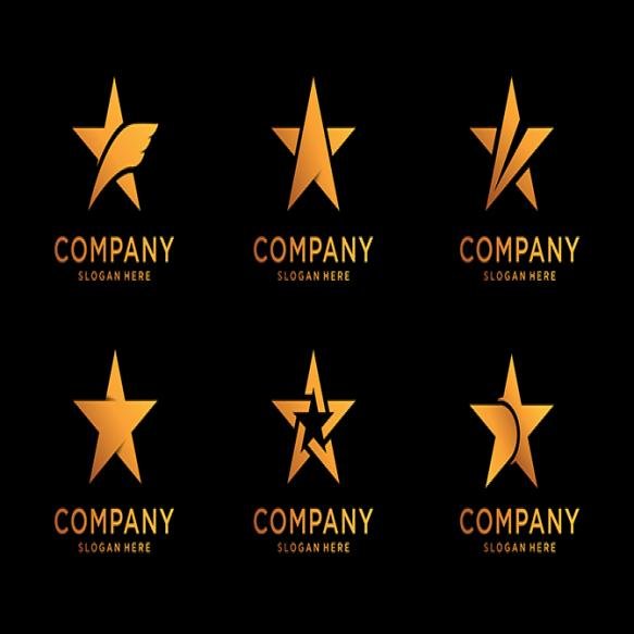 Set Luxury Stars Logo Design