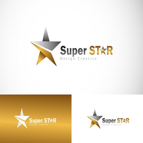 Super Star Logo Creative Design Concept Color Gradient