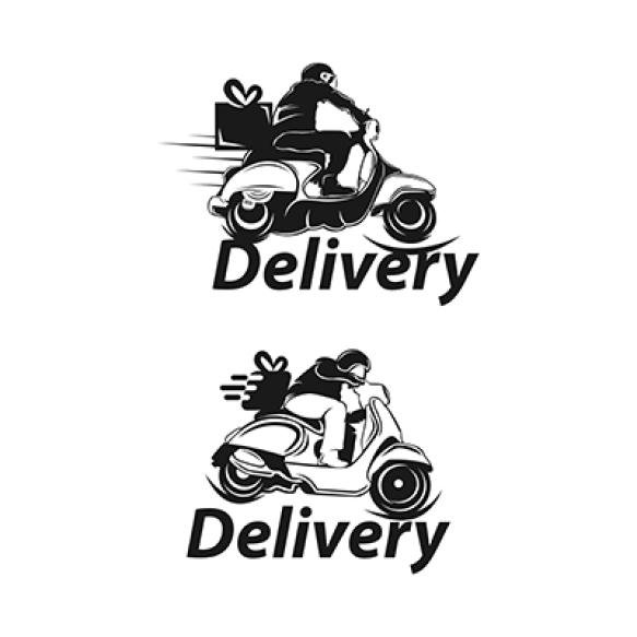 Express Ground Postal Service By Scooter Concept Courier Service Man Vector Icon Design