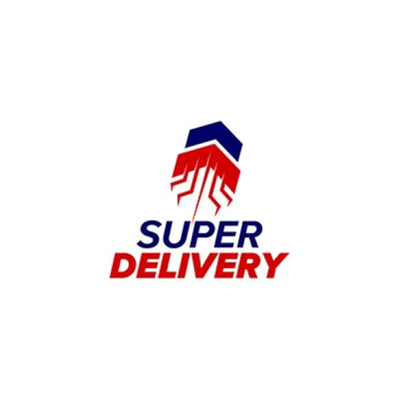 Logo Super Delivery With Red Blue Logo