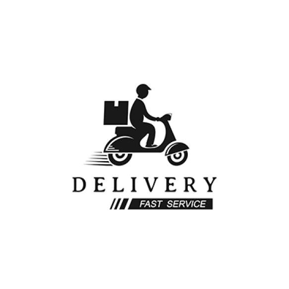 Scooter Man Delivery Logo