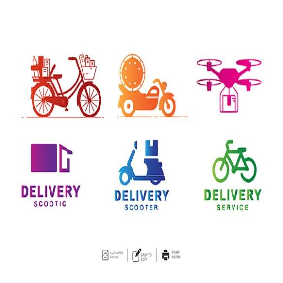 Social Group Set Colorful Company Logo Template Design Collection
