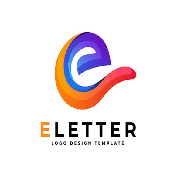 Colorful Gradient E Letter Logo Design