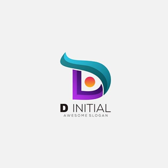 Initial D Gradient Colorful Icon Symbol