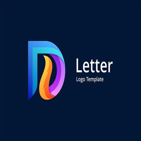 Letter D Logo With Gradient Color Style