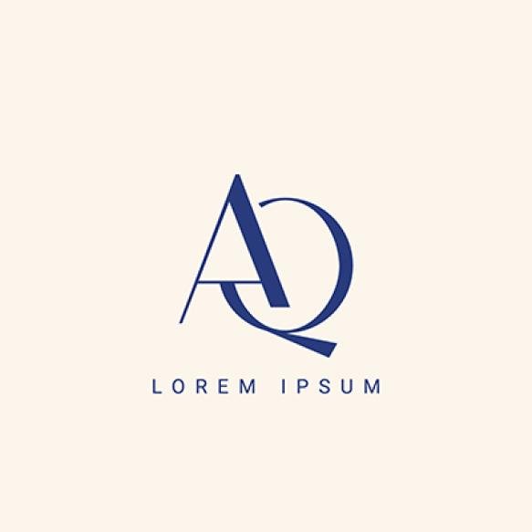 Unique Letter Aq Logo Company Icon Business Shaped Butterfly Vector Illustration