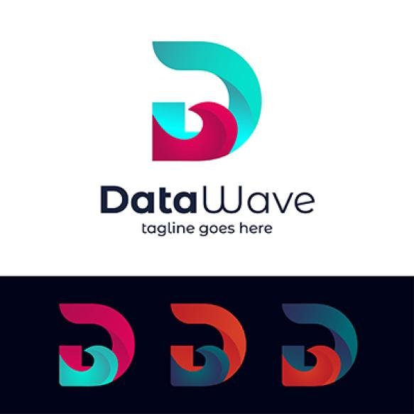 Wave D Letter Logo Template