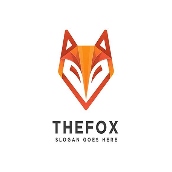 Abstract Modern Geometric Fox Head Logo