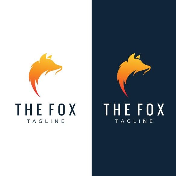 Fox Animal Logo Design Abstract Creative Minimalist With Easy Illustration Editing