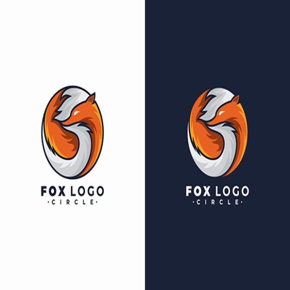 Fox Logo Circle Shape Vector