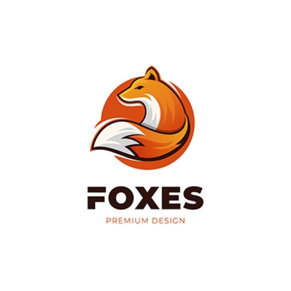 Fox Mascot Character Logo Design Illustration Animals Vector Logo Template