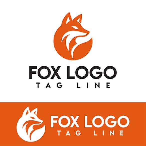 Modern Minimalist Fox Logo Template Vector Illustration