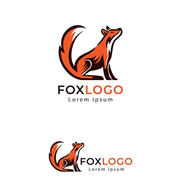 Simple Stand Fox Logo Template