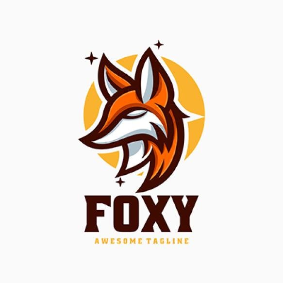 Vector Logo Illustration Fox Simple Mascot Style (1)