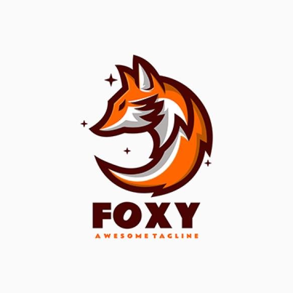 Vector Logo Illustration Fox Simple Mascot Style (2)