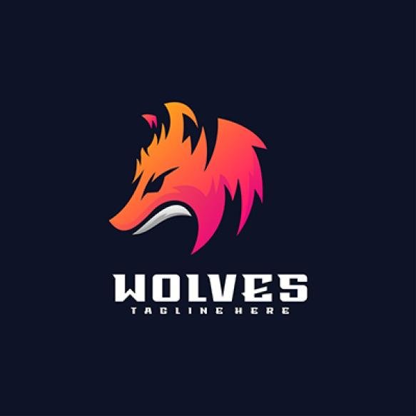 Illustration Vector Wolves Esport Logo Style