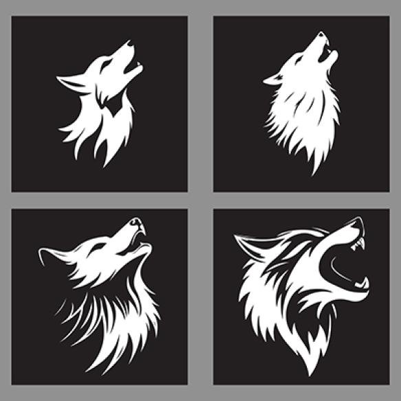 Series Images Wolf Wolf Black Background