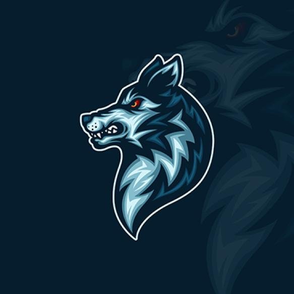 Side View Wolf Head Esport Mascot Illustration