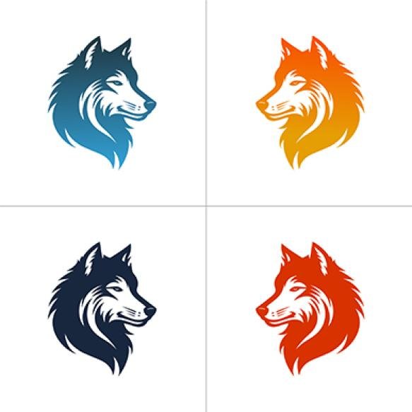 Sleek Powerful Wolf Silhouette Modern Brands