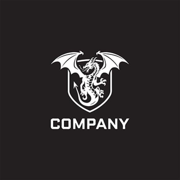 Dragon Logo Icon Design With Modern Vector Illustration