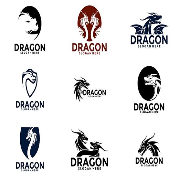 Dragon Premium Logo Set Dragon Logo Vector Template