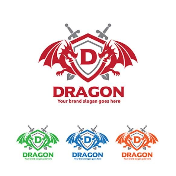 Dragons Shield With Swords Logo