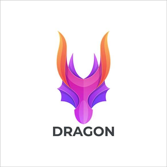 Illustration Vector Dragon Colorful Gradient Style