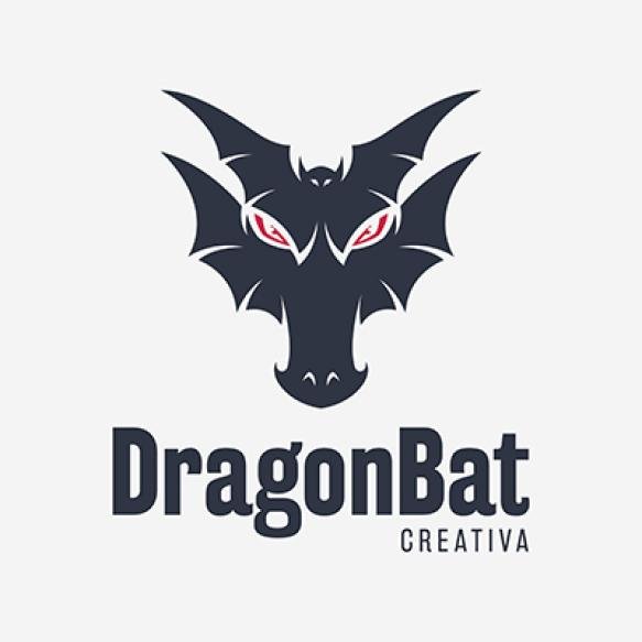 Unique Dragon Head Featuring Bat Logo Design
