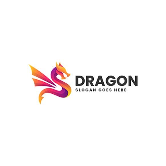 Vector Logo Illustration Dragon Gradient Colorful Style